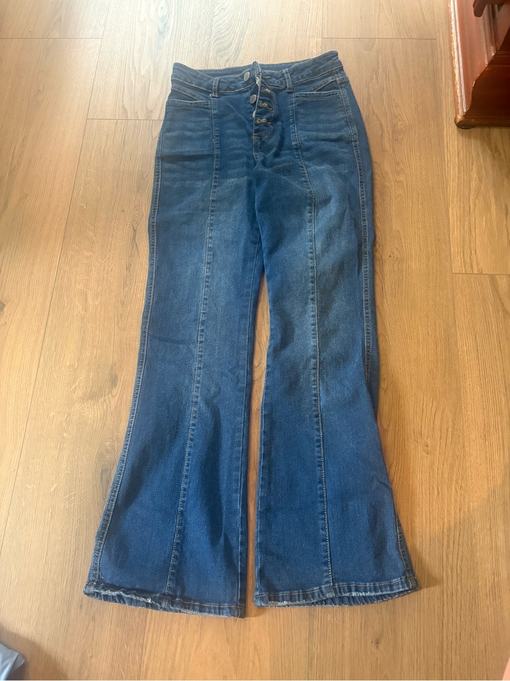 High-Waist Dark Blue Flared Women’s Jeans